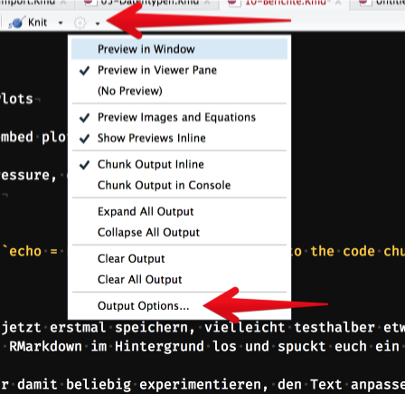 Output Optionen für diversen Kram